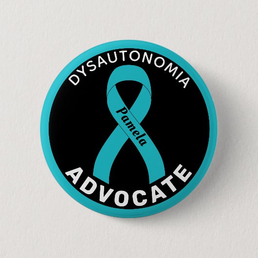 Dysautonomia Advocate Ribbon Black Button (Voorkant)