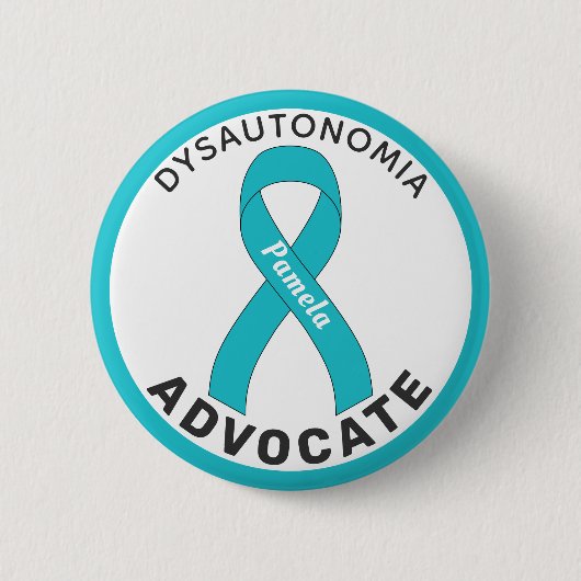 Dysautonomia Advocate Ribbon White Button (Voorkant)