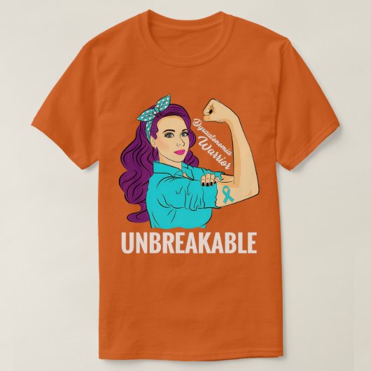 Dysautonomia Awareness Warrior Unbreekable Support T-shirt (Design voorkant)