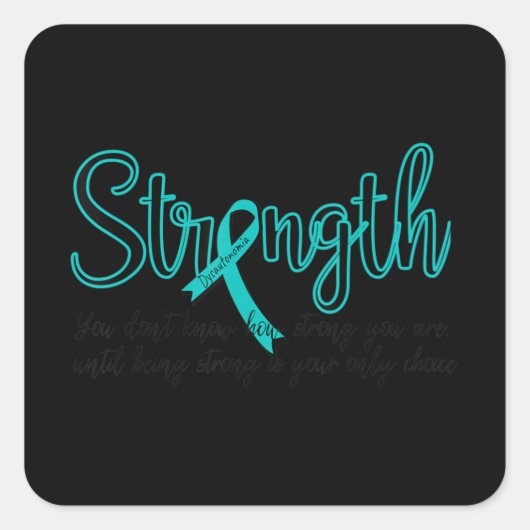 Dysautonomia Bewustheid Maand POTS Sterkte Vierkante Sticker (Voorkant)