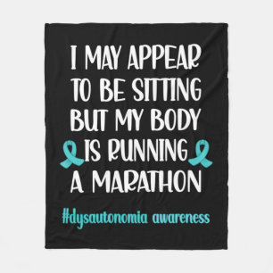 Dysautonomia POTS Turquoise Ribbon Autonomic Dysfu Fleece Deken
