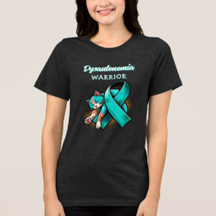 Dysautonomia Warrior POTS Ribbon en Sleepy Cat Tri-Blend Shirt