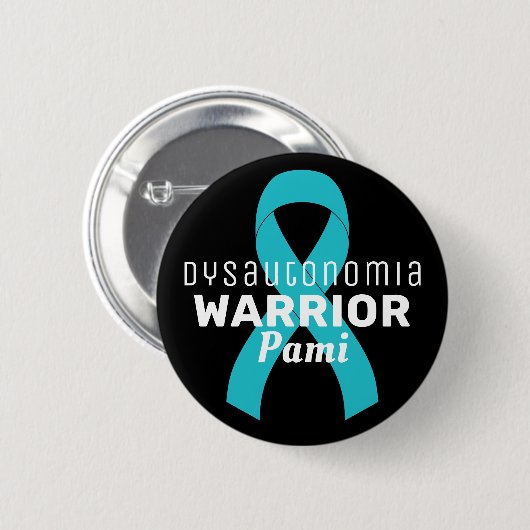 Dysautonomia Warrior Ribbon Black Button (Voorkant /achterkant)