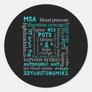 Dysautonomie Bewustheid Maand dysautonomie patiënt Ronde Sticker
