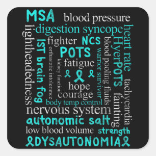 Dysautonomie Bewustheid Maand dysautonomie patiënt Vierkante Sticker