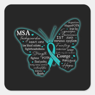 Dysautonomie Bewustmaking POTS HyperPOTS NCS Maand Vierkante Sticker