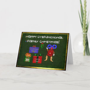 Dysfunctionele Kerstmis van de Familie Feestdagen Kaart