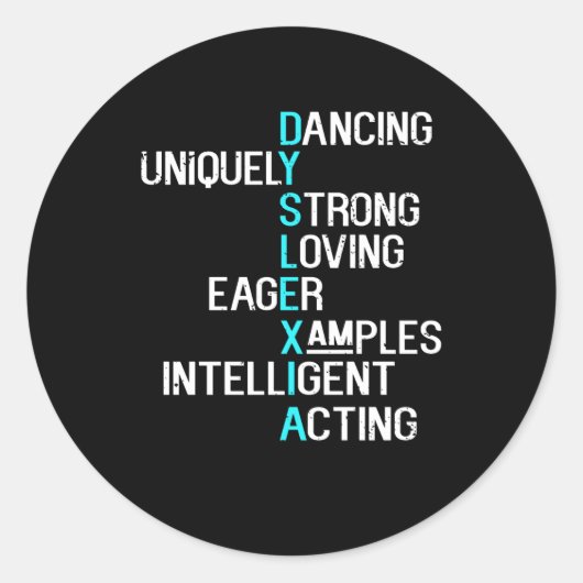Dyslexia Awareness month, october Ronde Sticker (Voorkant)
