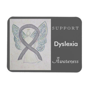 Dyslexia Awareness Ribbon Angel Custom Magnet Magneet