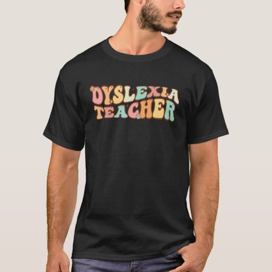 Dyslexia Teacher Retro Vintage Dyslexia Therapist T-shirt (Voorkant)