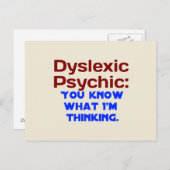 Dyslexic Psychic Briefkaart (Voorkant / Achterkant)