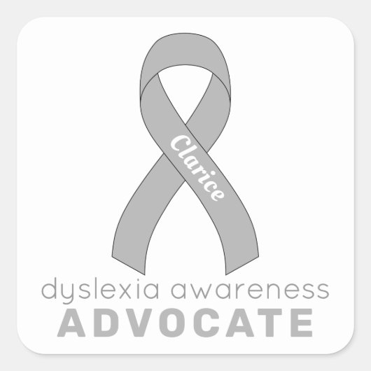 Dyslexie Advocate White Square Sticker (Voorkant)