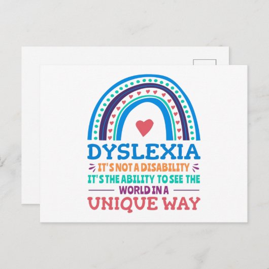 Dyslexie Bewustheid Dyslexie Briefkaart (Voorkant / Achterkant)