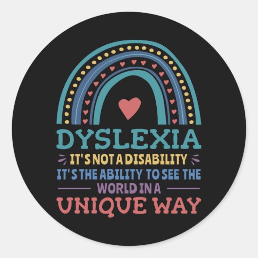 Dyslexie Bewustheid Dyslexie Ronde Sticker (Voorkant)