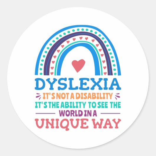 Dyslexie Bewustheid Dyslexie Ronde Sticker (Voorkant)