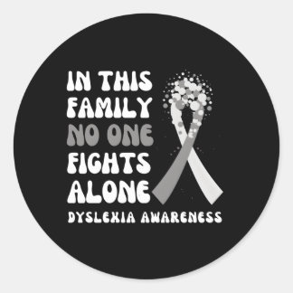 Dyslexie Bewustzijn Grijs Lint Hope Family Fighter Ronde Sticker