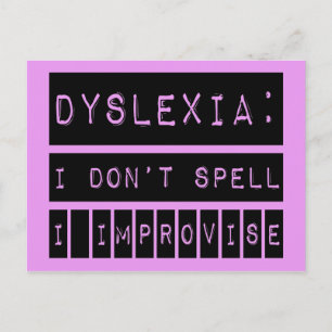 Dyslexie: Ik speel niet - ik verbeter - dyslexisch Briefkaart