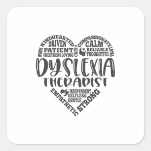 Dyslexie Therapie, dyslexie, dyslexie Vierkante Sticker