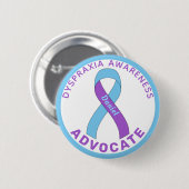 Dyspraxie Bewustheid Advocate Lint-witte Button (Voorkant /achterkant)
