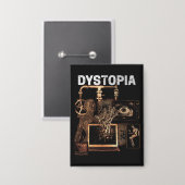 Dystopia - Techno-Dystopian Streetwear Design Button (Voorkant / Achterkant)
