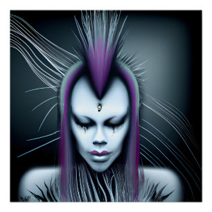Dystopian Alien Menselijke Hybride Etherale Ai Art Perfect Poster