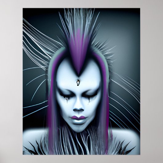 Dystopian Alien Menselijke Hybride Etherale Ai Art Poster (Voorkant)