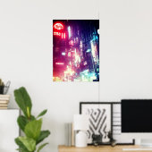 Dystopian Cyberpunk City Poster (Thuiskantoor)