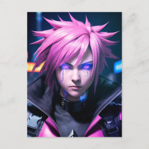 Dystopian Cyberpunk Sci-Fi Future Street Punk 01 Briefkaart