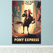Dystopian Pony Express Rider 2057? Canvas Afdruk (Insitu (Houten vloer))