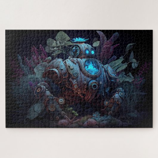 Dystopian Robot & Planten Legpuzzel (Horizontaal)