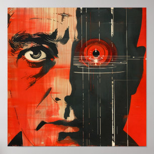 Dystopisch robotisch oog poster