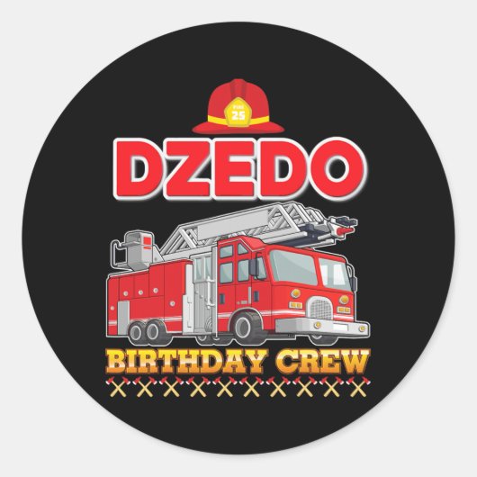 Dzedo van de brandweerbrandweerman op de bommen ronde sticker (Voorkant)