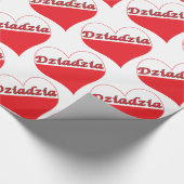 Dziadzia Poland Heart Cadeaupapier (Hoek)