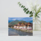 Dzong Gebouw Aan Rivier Briefkaart (Staand voorkant)