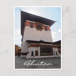 dzong tower bhutan briefkaart