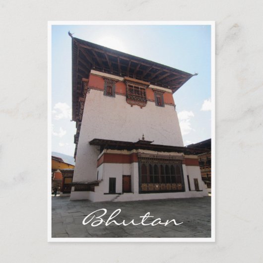 dzong tower bhutan briefkaart (Voorkant)