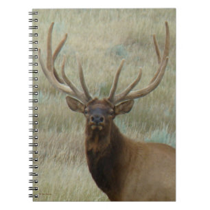 E10 Bull Elk in Fluwelen Kopschot Notitieboek