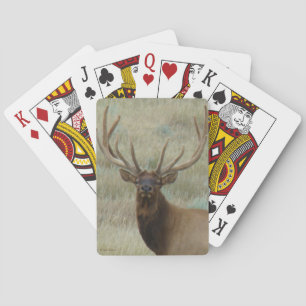 E10 Bull Elk in Fluwelen Kopschot Pokerkaarten