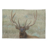 E10 Bull Elk in Velvet Head Shot Kussensloop (Achterkant)