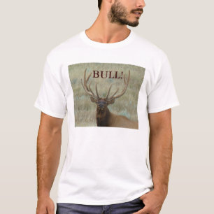 E10 Mannelijke Eland in Fluwelen Gewei Kopschot T-shirt