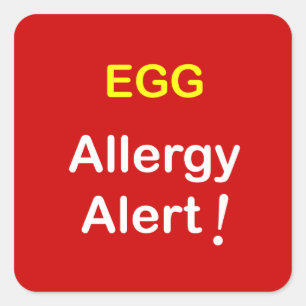 e1 - Allergie Alert - EIEREN. Vierkante Sticker