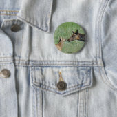 E3 Kow Elk en Calf Ronde Button 5,7 Cm (In situ)