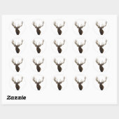 E48 Bull Elk hoofd in Velvet Ronde Sticker (Vel)