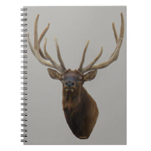 E48 Bull Elk Kop in Fluwelen Notitieboek