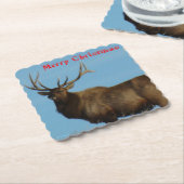 E62 Bull Elk and Blue Sky Coaster Kartonnen Onderzetters (Gebogen)