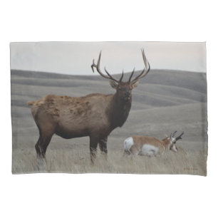 E63 Bull Elk en Antelope Bok Kussensloop