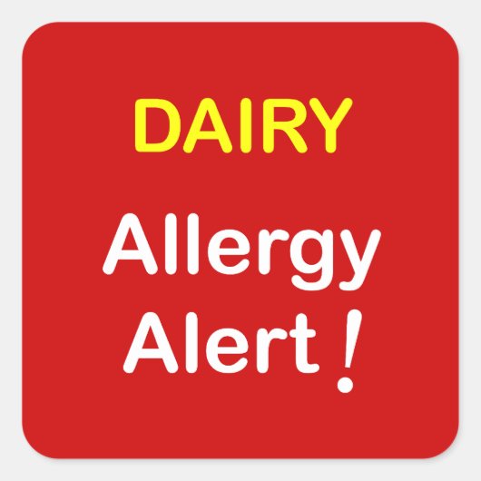 e7 - Allergie Alert - ZUIVEL. Vierkante Sticker (Voorkant)