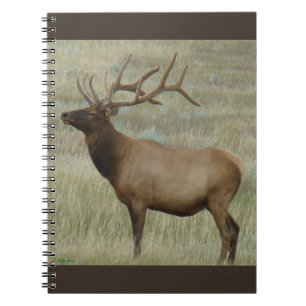 E8 Bull Elk in Fluwelen Oud Groei Notitieboek