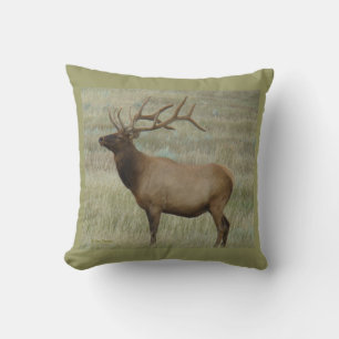 E8 Bull Elk in Fluwelen Ouderdom Kussen