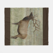 E8 Bull Elk in Velvet Fleece Deken (Voorkant (Horizontaal))